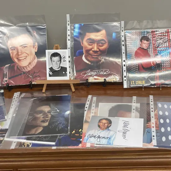 Lot of 18 Assorted Star Trek Actors Signed Pictures - 3 Have Small Hologram Label